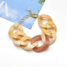 2020 2021 adjustable trendy marble texture chunky acrylic cuban link chains bracelets